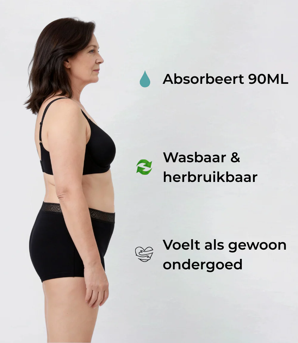 Boyshort met kant - Zwaar - 100% Lekvrij - Image 3